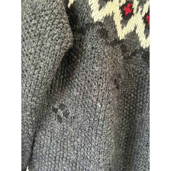 Vintage Moda International knit fair isles sweater size M grey mock neck - Picture 4 of 7